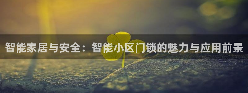开丰娱乐官网平台登录：智能家居与安全：智能小区门锁的魅力与应