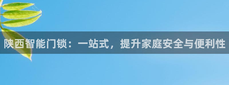 开丰娱乐网站：陕西智能门锁：一站式，提升家庭安全与便利性