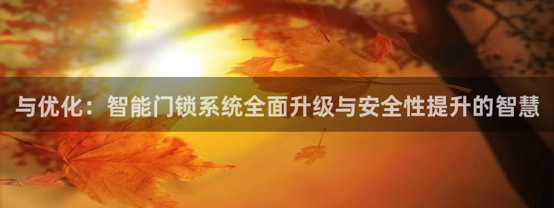 开丰娱乐寸六七五一38：与优化：智能门锁系统全面升级与安全性