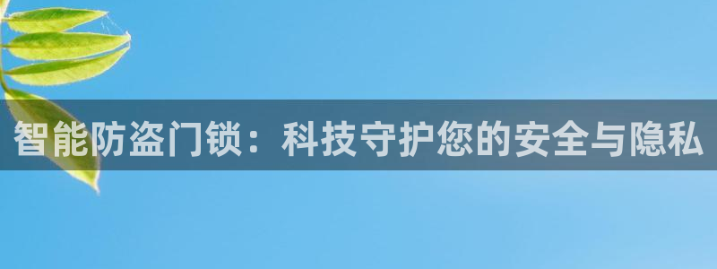 开丰娱乐登入地址在哪儿：智能防盗门锁：科技守护您的安全与隐私