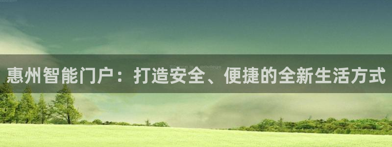开丰娱乐2登录：惠州智能门户：打造安全、便捷的全新生活方式